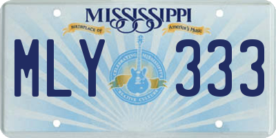 MS license plate MLY333