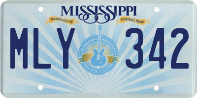 MS license plate MLY342