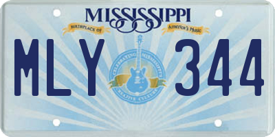 MS license plate MLY344