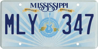 MS license plate MLY347
