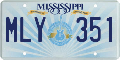 MS license plate MLY351