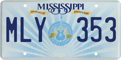 MS license plate MLY353