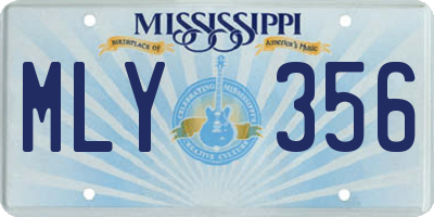 MS license plate MLY356