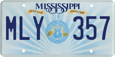 MS license plate MLY357