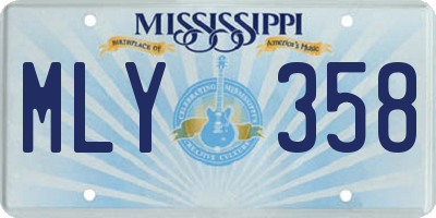 MS license plate MLY358