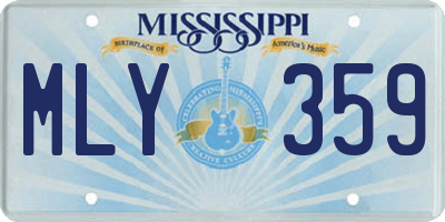 MS license plate MLY359