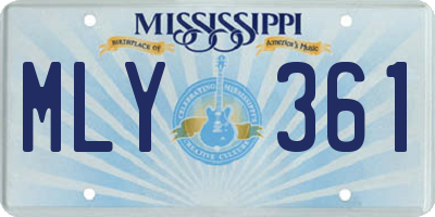 MS license plate MLY361