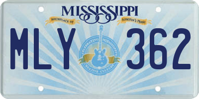MS license plate MLY362