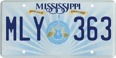 MS license plate MLY363