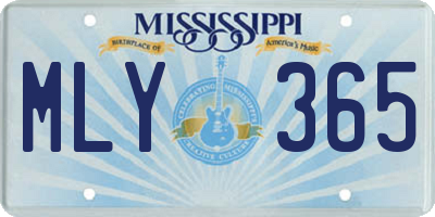 MS license plate MLY365