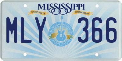 MS license plate MLY366