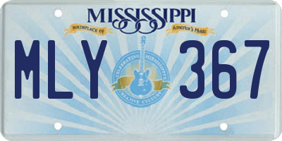 MS license plate MLY367