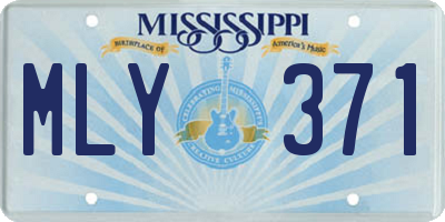 MS license plate MLY371