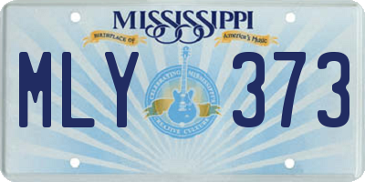 MS license plate MLY373