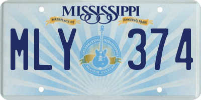MS license plate MLY374