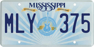 MS license plate MLY375