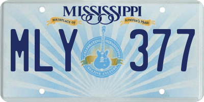 MS license plate MLY377