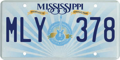 MS license plate MLY378
