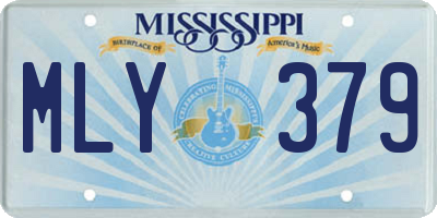 MS license plate MLY379