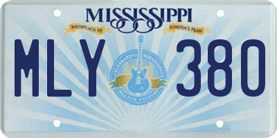 MS license plate MLY380