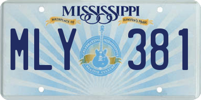 MS license plate MLY381