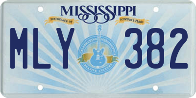 MS license plate MLY382