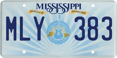 MS license plate MLY383
