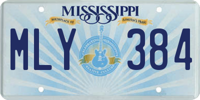 MS license plate MLY384