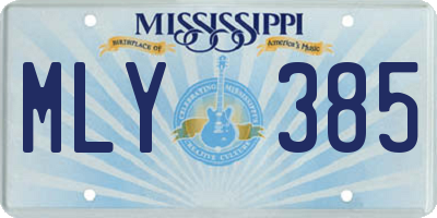 MS license plate MLY385
