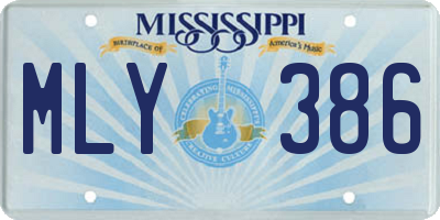 MS license plate MLY386