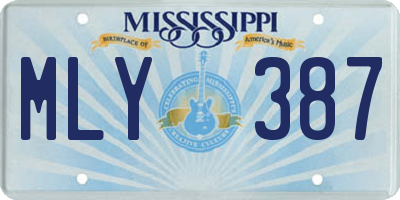 MS license plate MLY387