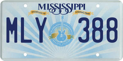 MS license plate MLY388