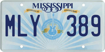 MS license plate MLY389