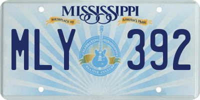 MS license plate MLY392