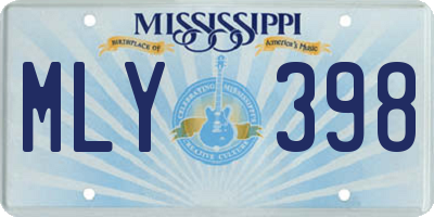 MS license plate MLY398