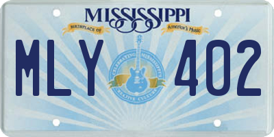 MS license plate MLY402