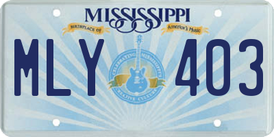 MS license plate MLY403