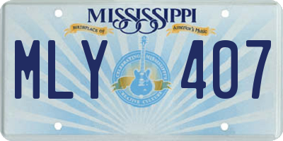 MS license plate MLY407