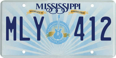 MS license plate MLY412