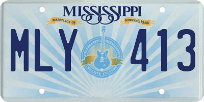 MS license plate MLY413