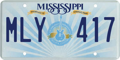 MS license plate MLY417