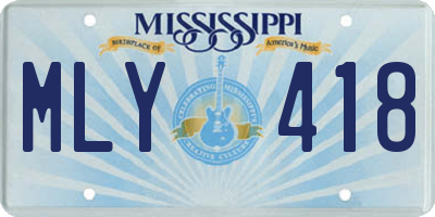 MS license plate MLY418