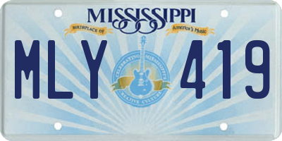 MS license plate MLY419