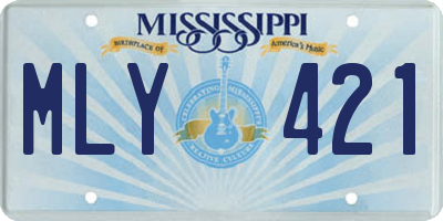 MS license plate MLY421