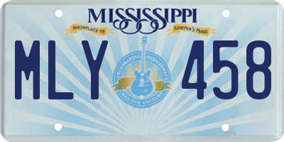MS license plate MLY458