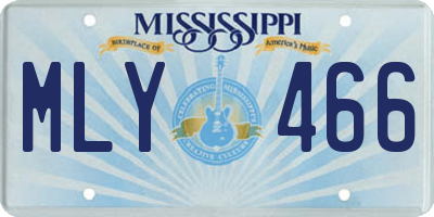 MS license plate MLY466