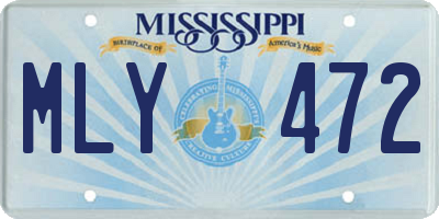 MS license plate MLY472