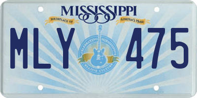 MS license plate MLY475