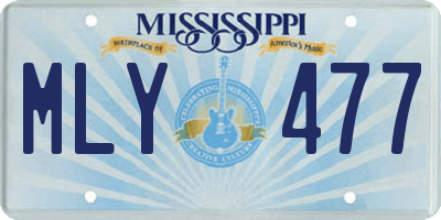 MS license plate MLY477