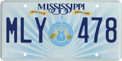 MS license plate MLY478